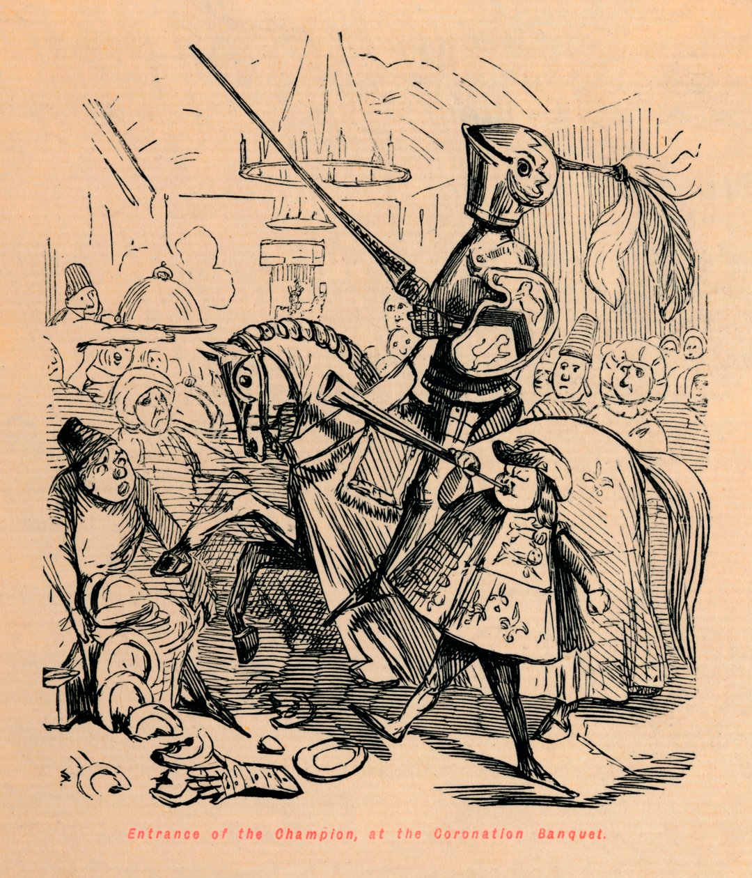Entrada do campeão, no banquete da coroação, c1860, c1860 de John Leech