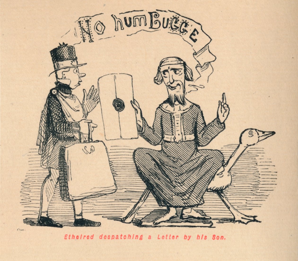 Ethelred despachando uma carta de seu filho, c1860, c1860 de John Leech
