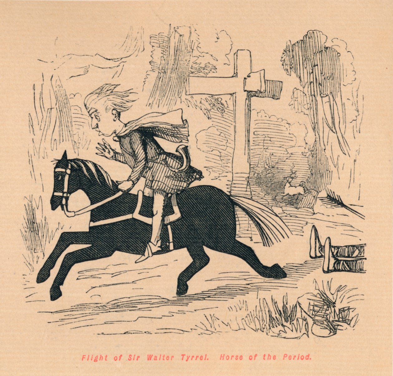 Vôo de Sir Walter Tyrrel. Cavalo do período, c1860, c1860 de John Leech