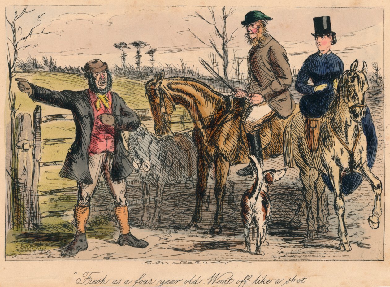 Fresco como uma criança de quatro anos. Saiu como um tiro, 1865 de John Leech