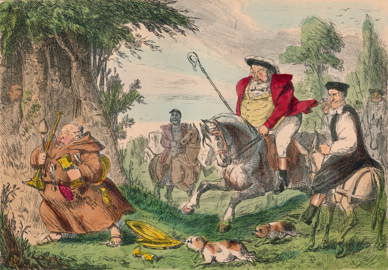 Henrique VIII Monge Caça, 1850 de John Leech