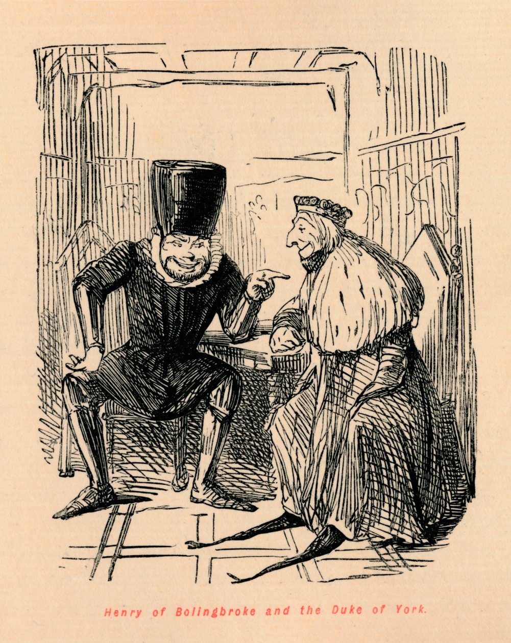 Henrique de Bolingbroke e o Duque de York, c1860, c1860 de John Leech