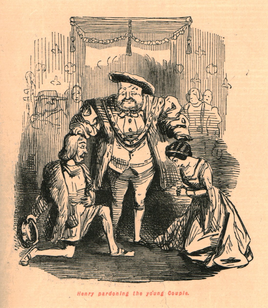 Henry perdoando o jovem casal, 1897. de John Leech