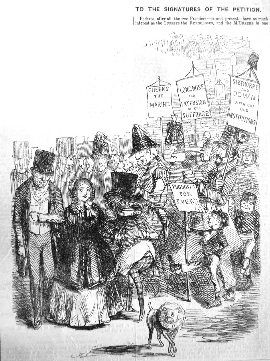 Como a procissão de cartistas poderia ter parecido, 1848 de John Leech