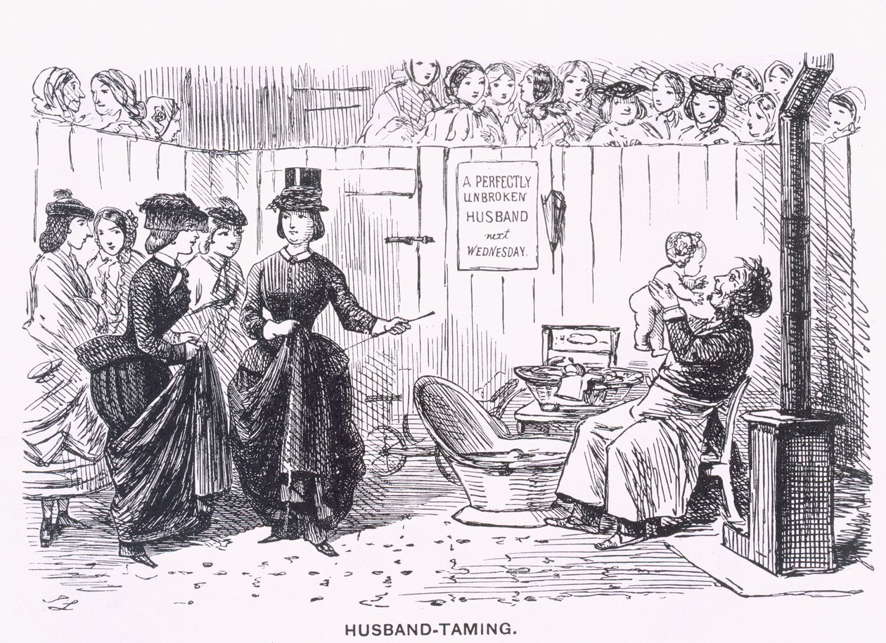 Marido-Domar, Almanack para &39;59, da revista &39;Punch&39;, 1859 de John Leech