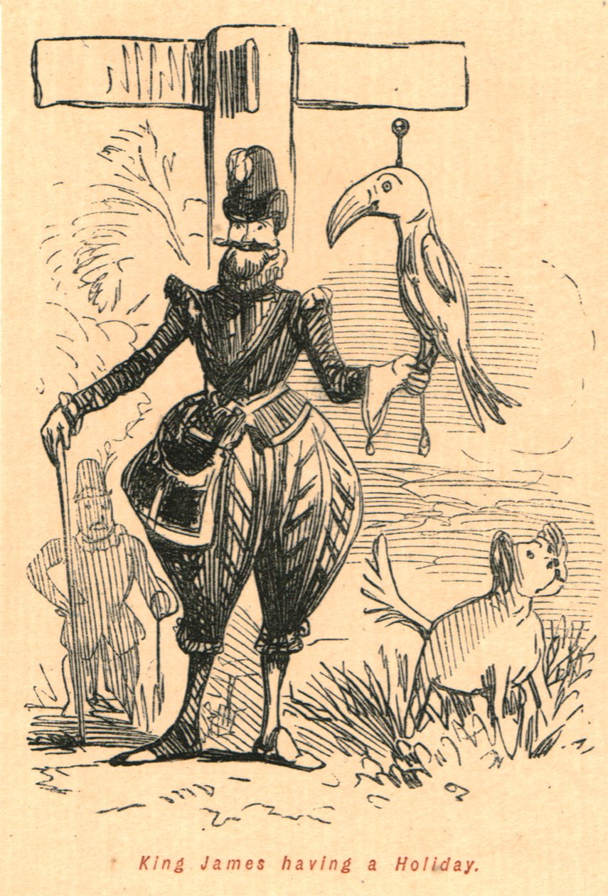 Rei James tendo um feriado, 1897. de John Leech