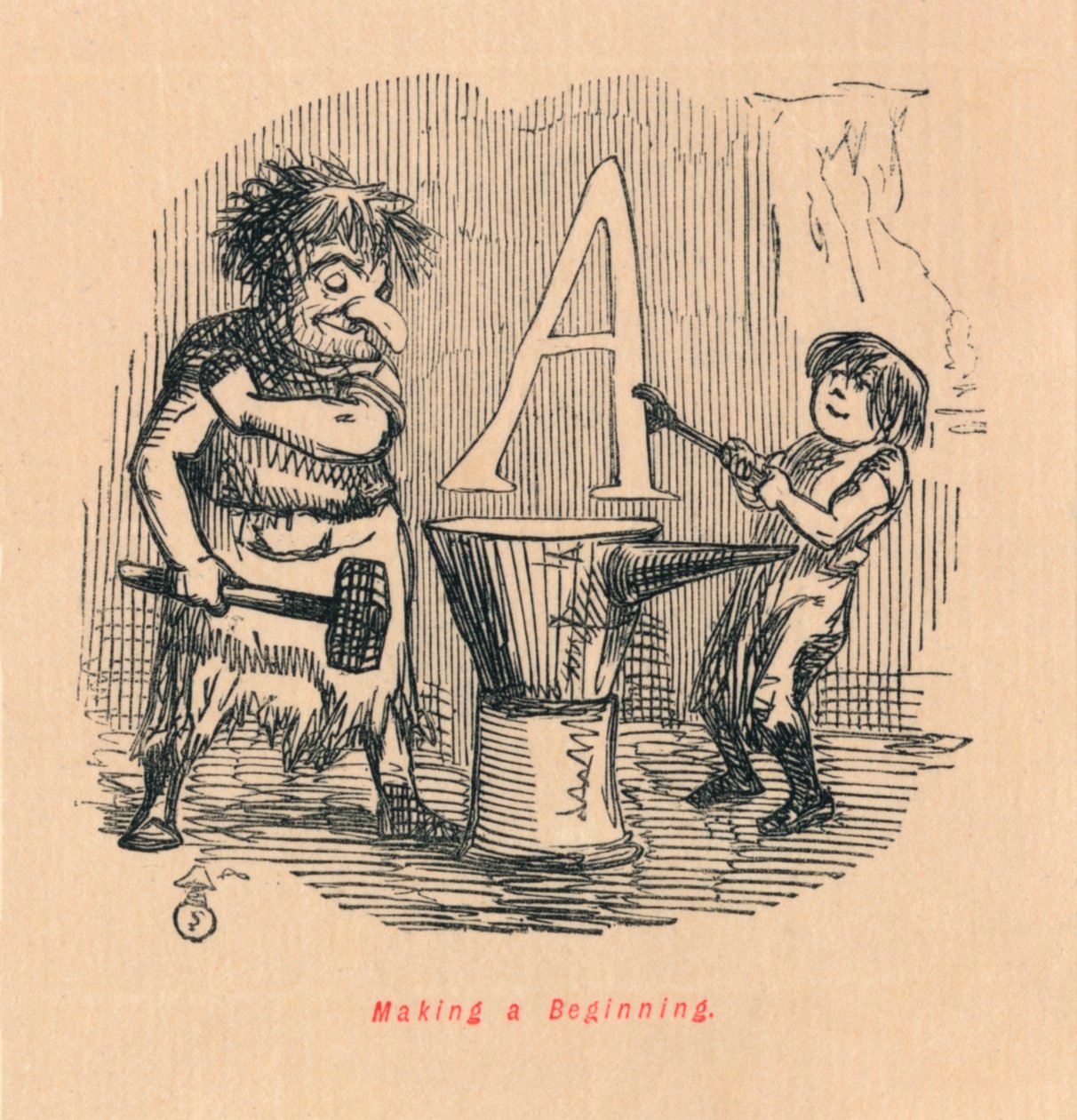 Começando, c1860, 1860 de John Leech