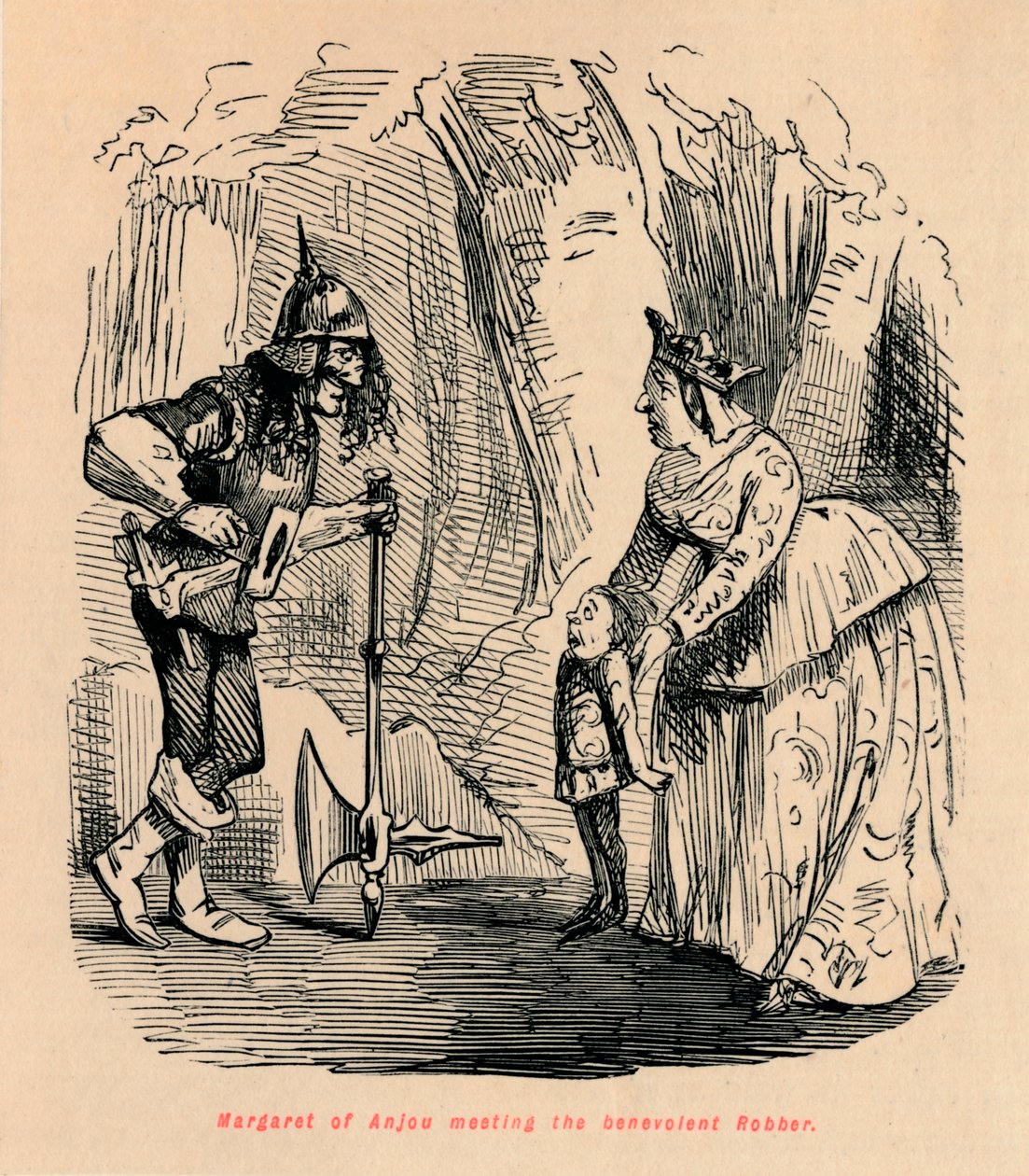 Margarida de Anjou, conhecendo o benevolente Ladrão, de John Leech