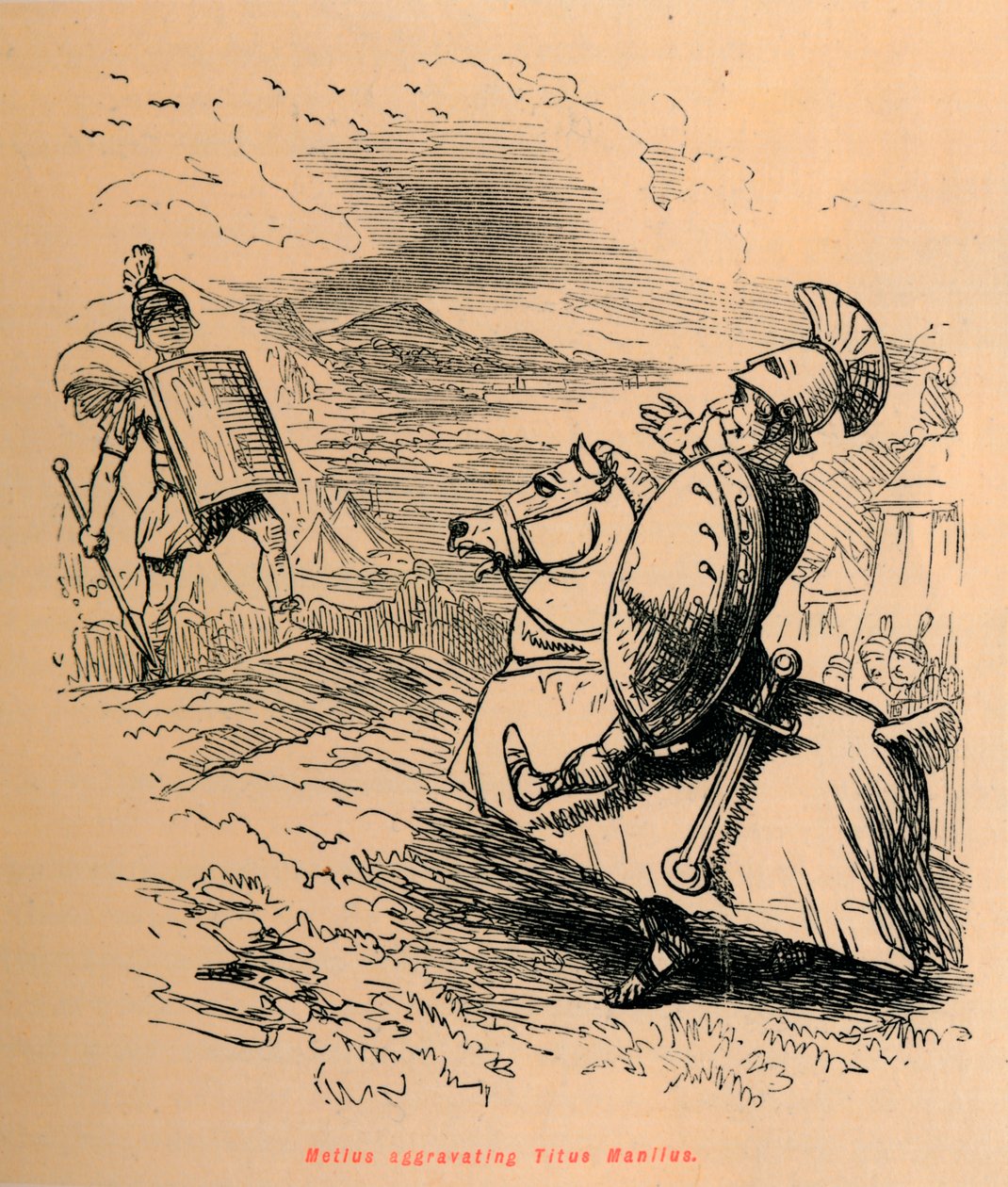 Melius agravante Manlius de 1852 de John Leech