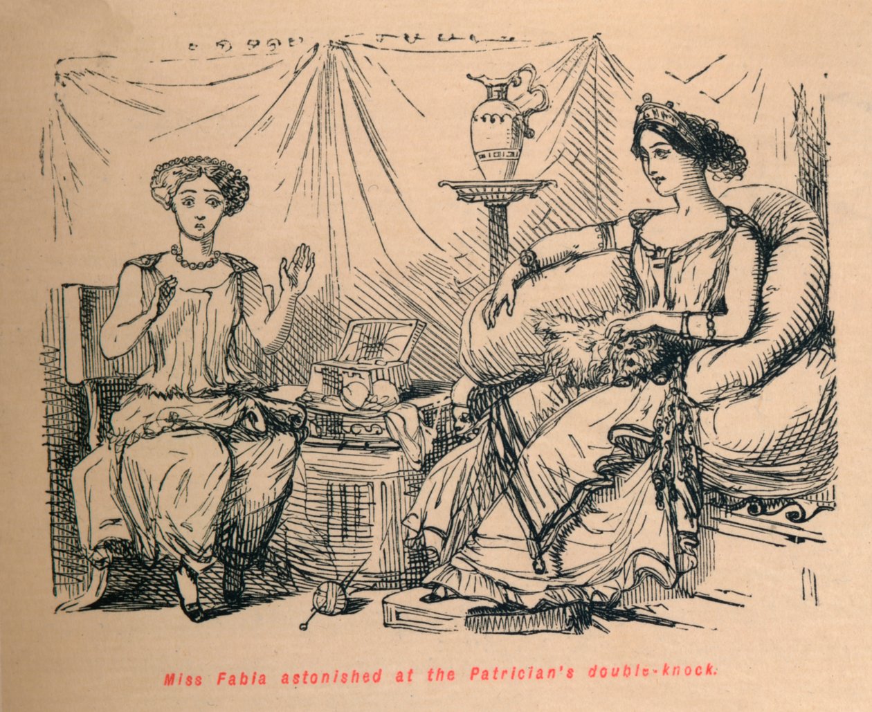 Fabia atônita com a batida dupla dos patrícios em 1852 de John Leech