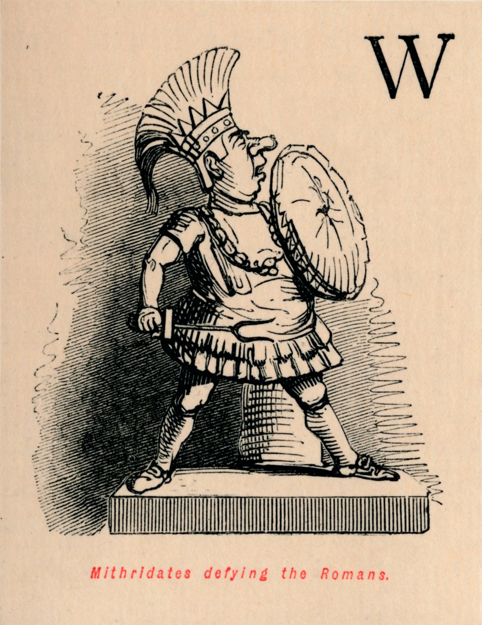 Mitrídates desafiando os romanos, 1852 de John Leech