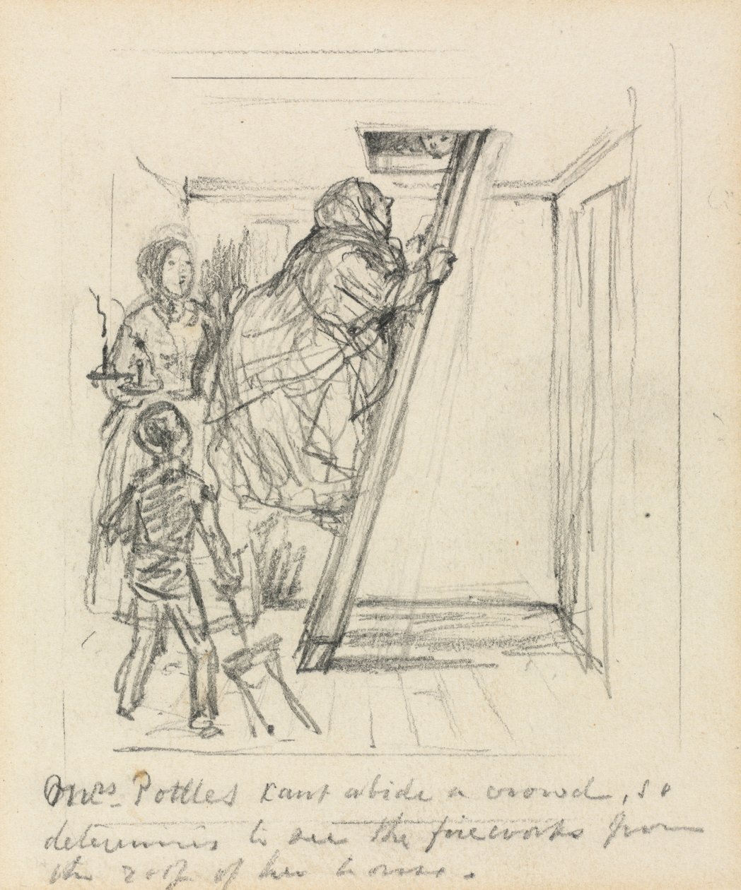 "Sra. Pottles não suporta uma multidão" de John Leech