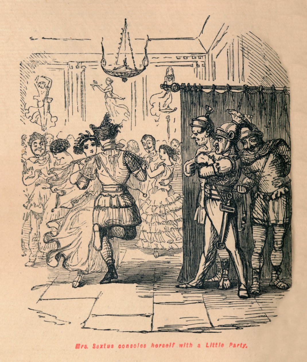 Sextus consola-se com uma festinha, 1852 de John Leech