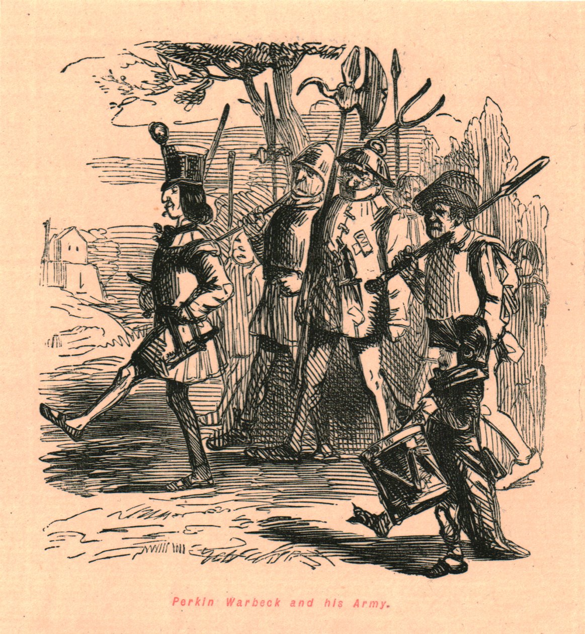 Perkin Warbeck e seu exército, 1897. de John Leech