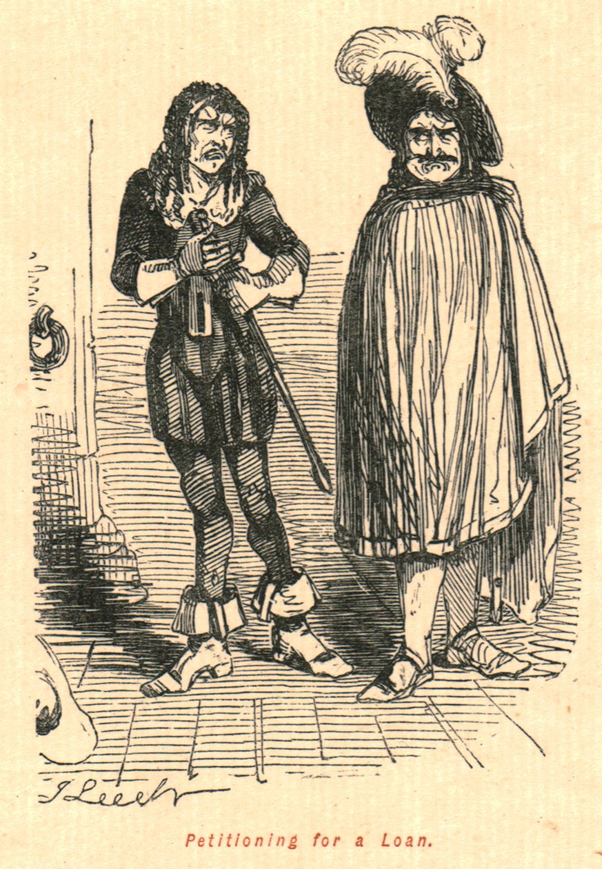 Solicitando um empréstimo, 1897. de John Leech