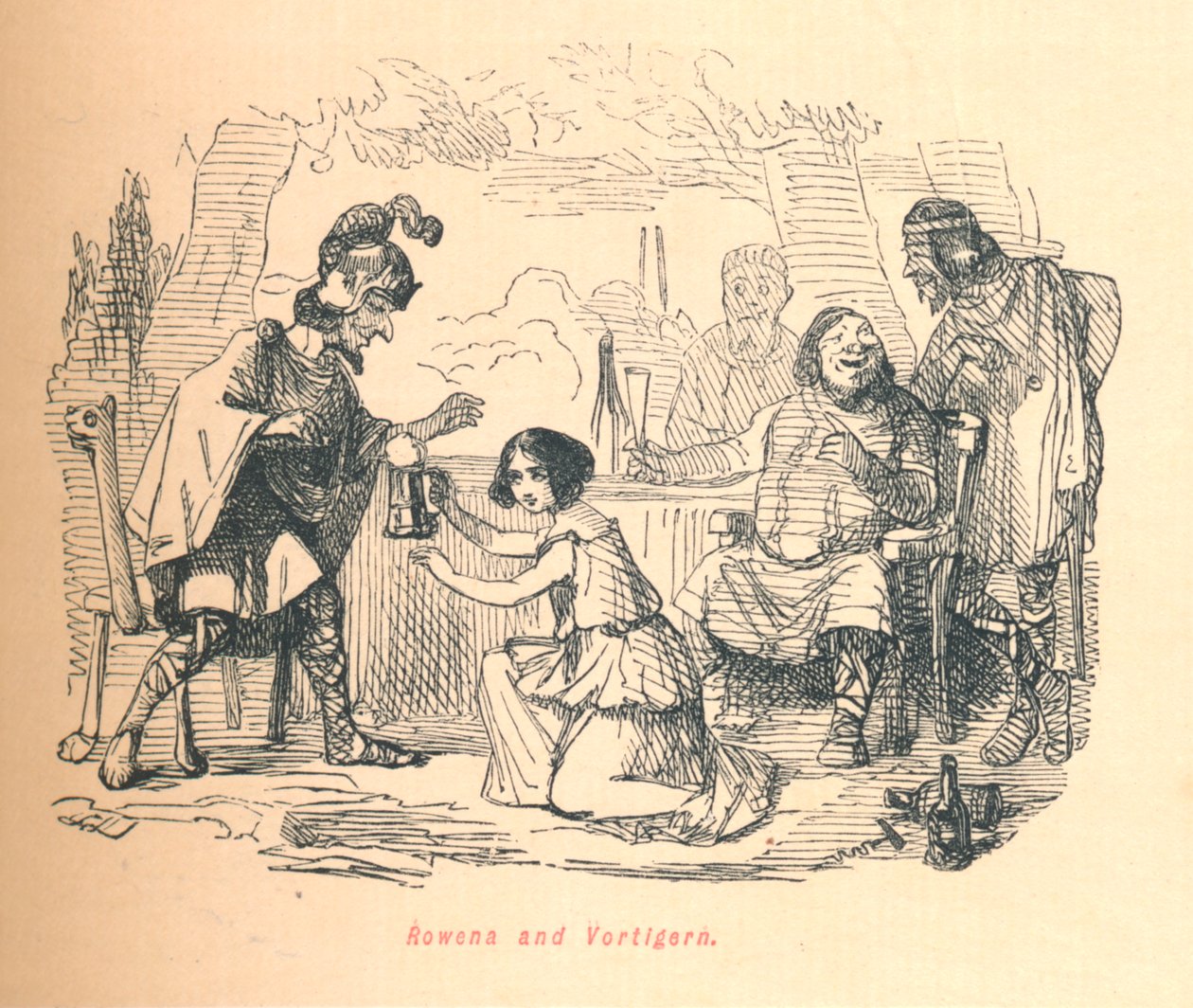 Rowena e Vortigern, c1860, c1860. de John Leech
