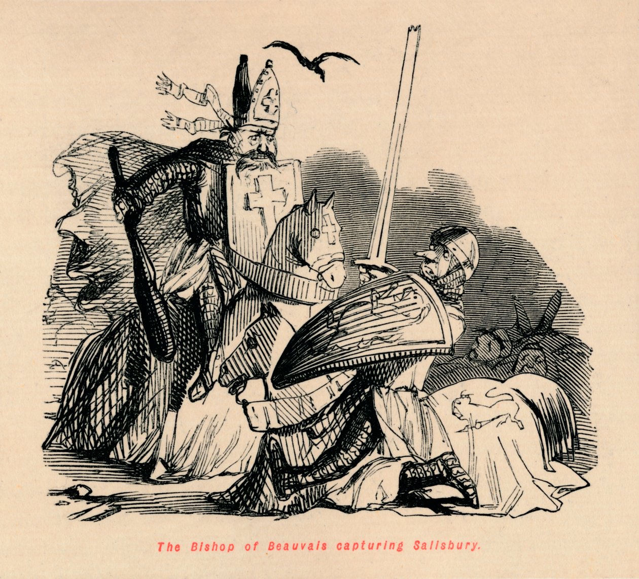 O bispo de Beauvais capturando Salisbury, c1860, c1860 de John Leech