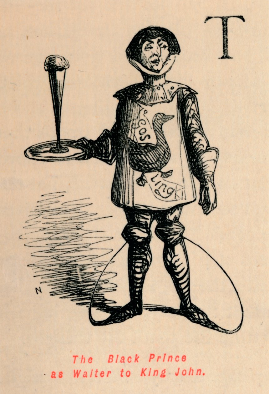 O Príncipe Negro como garçom do rei João, c1860, c1860 de John Leech