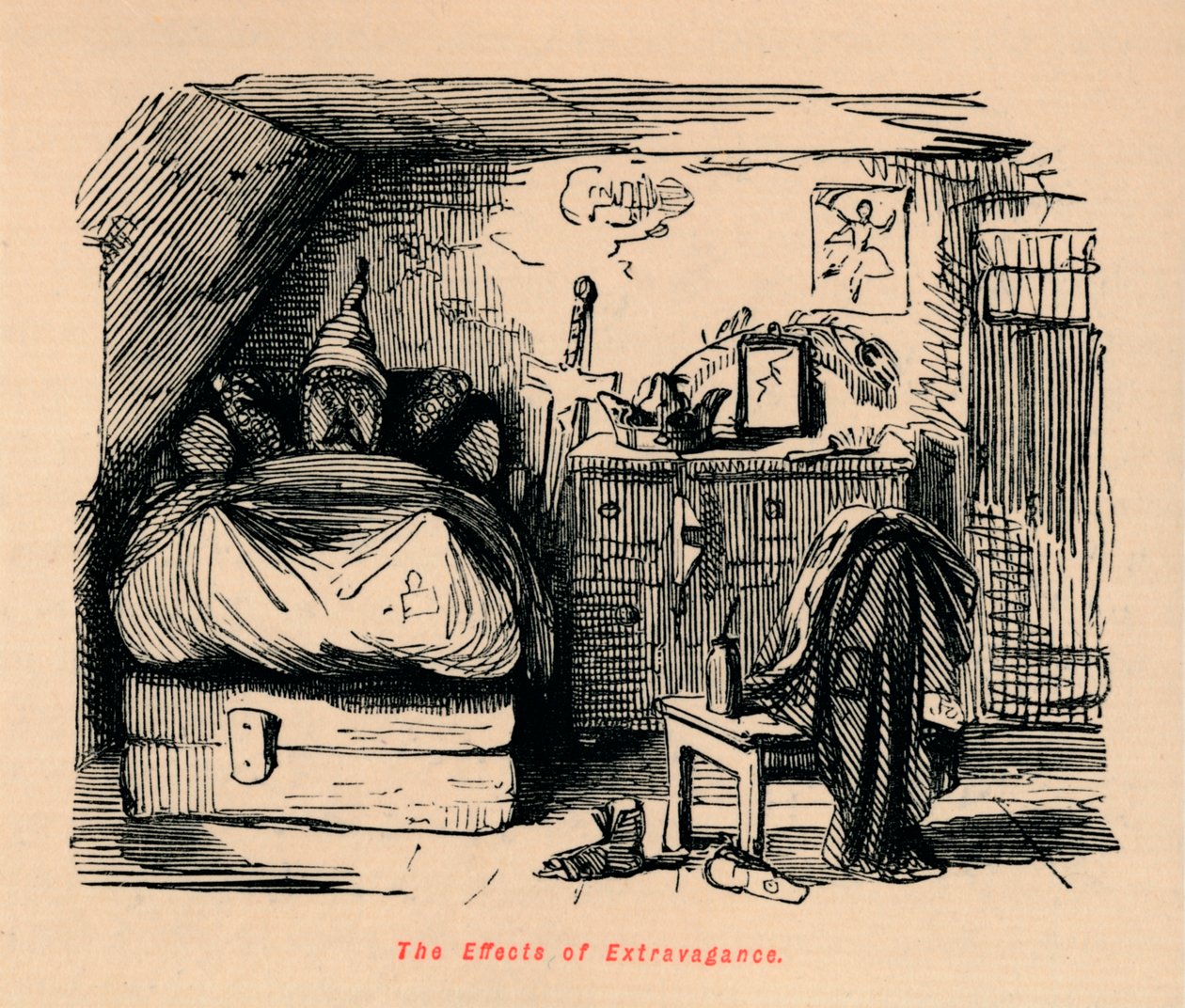 Os efeitos da extravagância, c1860, c1860 de John Leech