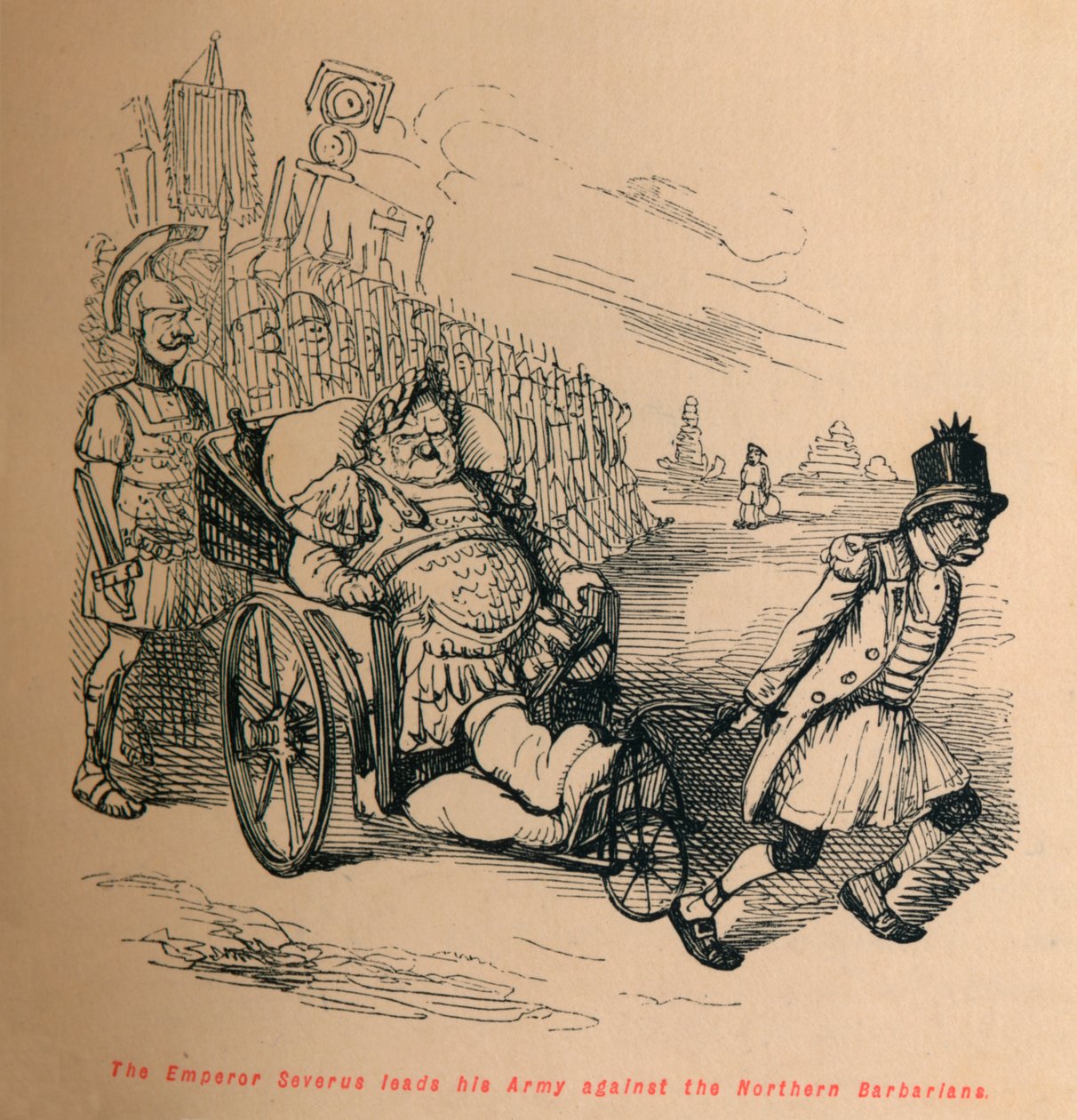O imperador Severo lidera seu exército contra os bárbaros do norte, c1860, c1860 de John Leech