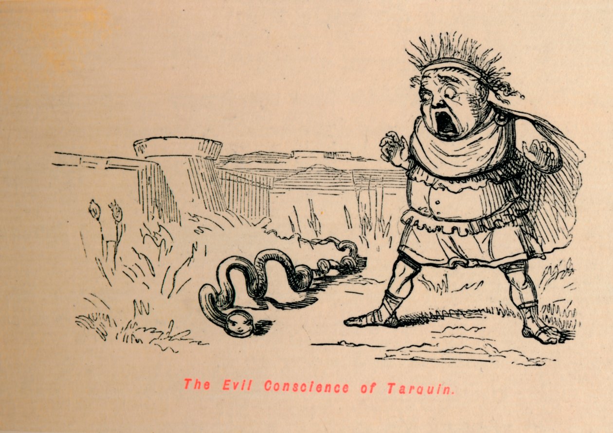 A má consciência de Tarquin, 1852 de John Leech