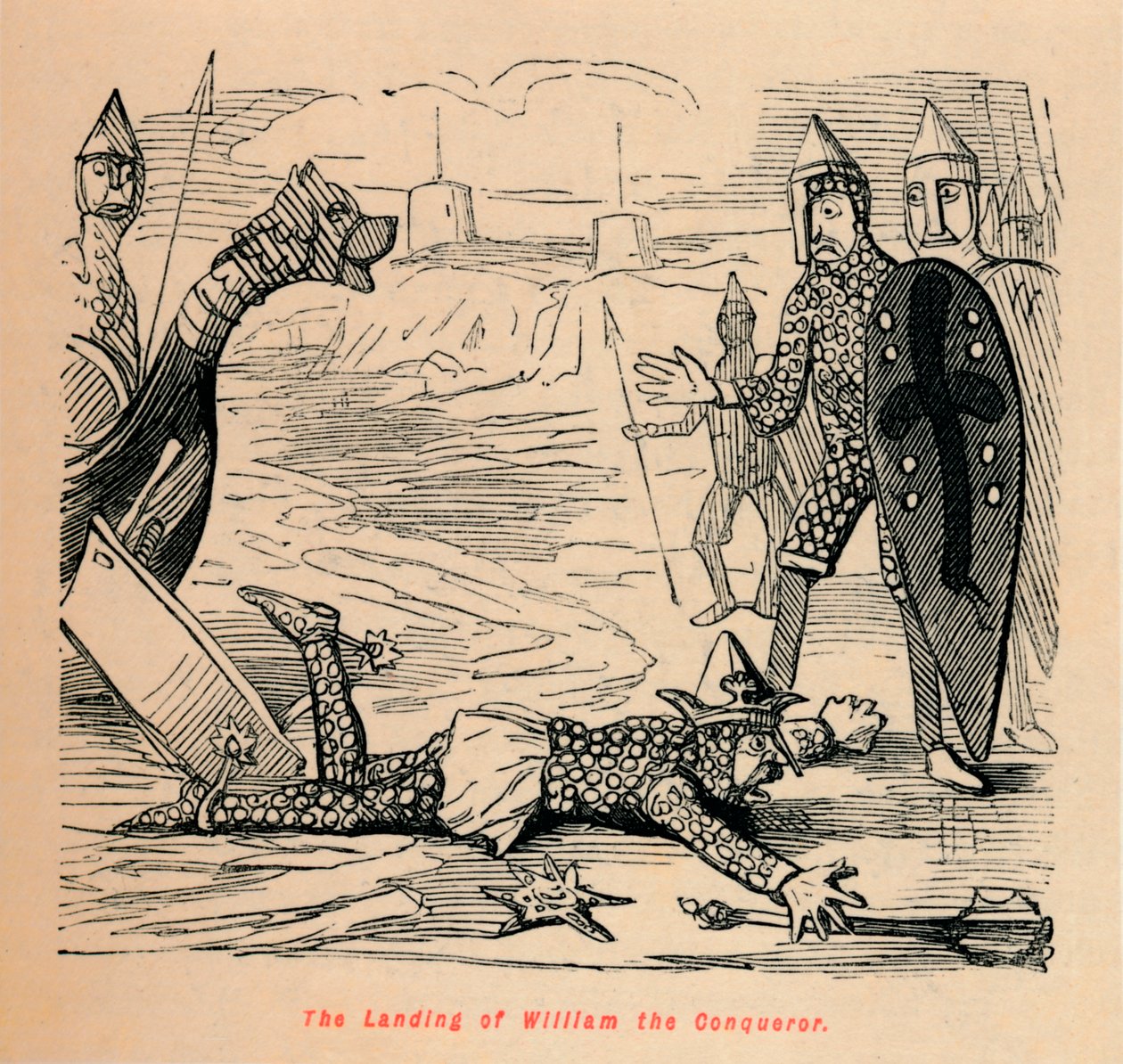 O desembarque de Guilherme, o conquistador, c1860, c1860 de John Leech