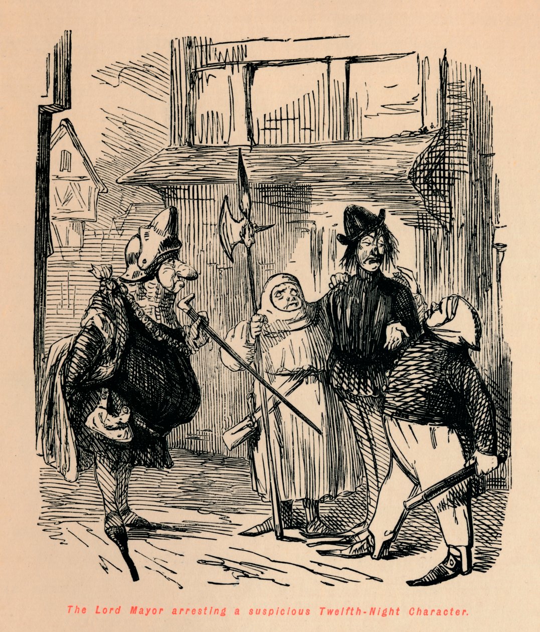 O Lord Mayor prendendo um personagem suspeito da décima segunda noite, c1860, c1860 de John Leech