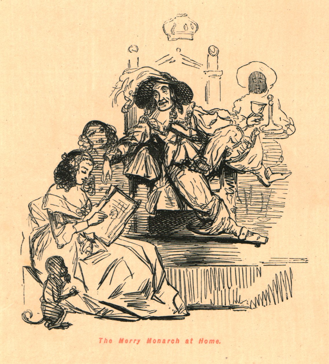 O alegre monarca em casa, 1897. de John Leech