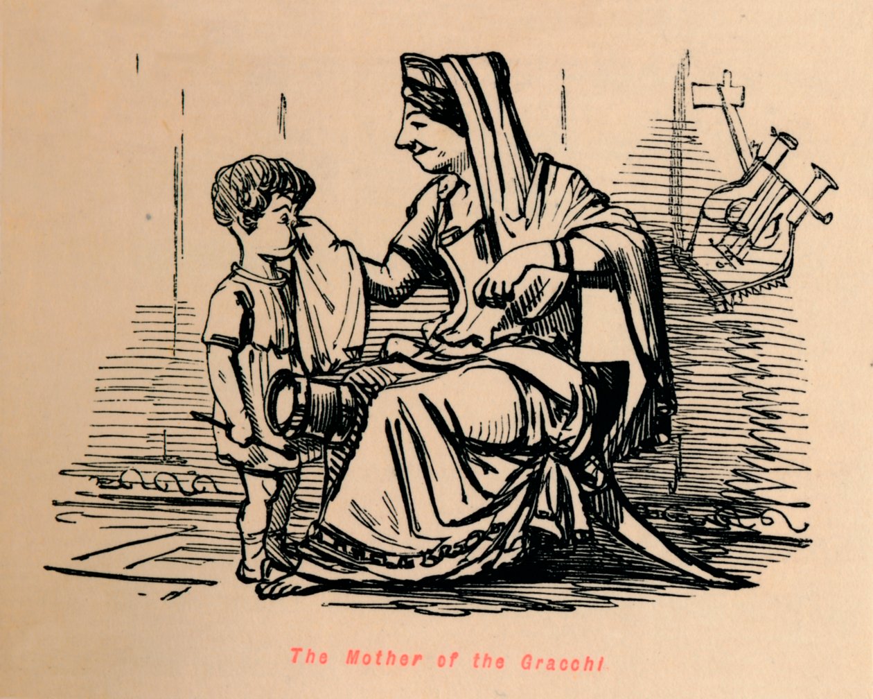 A Mãe dos Gracchi, 1852 de John Leech