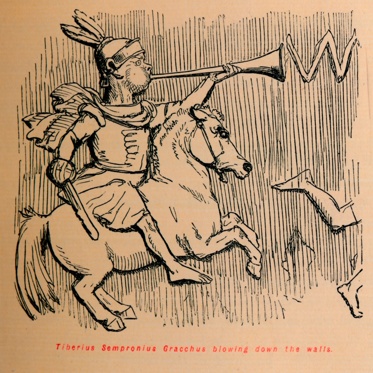 Tiberius Julius Alexander soprando as paredes de 1852 de John Leech