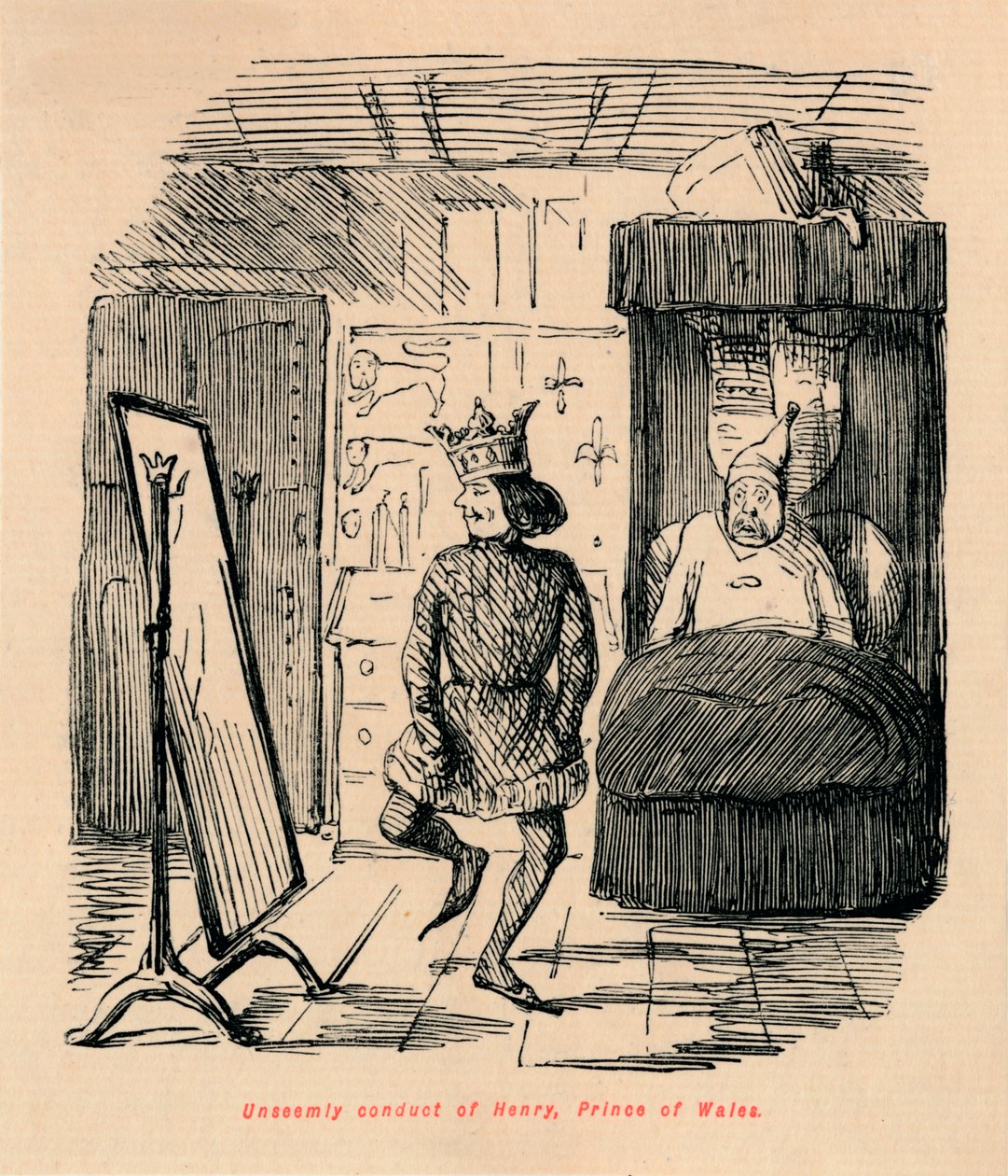 Conduta indecorosa de Henrique, Príncipe de Gales, c1860, c1860 de John Leech