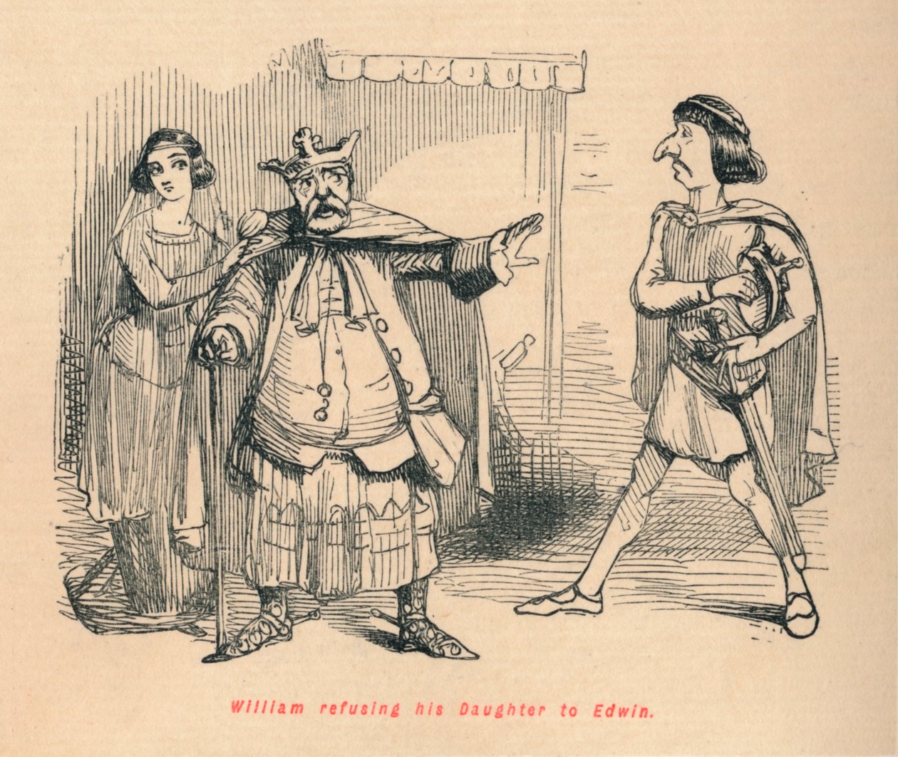 William recusando sua filha a Edwin, c1860, c1860 de John Leech