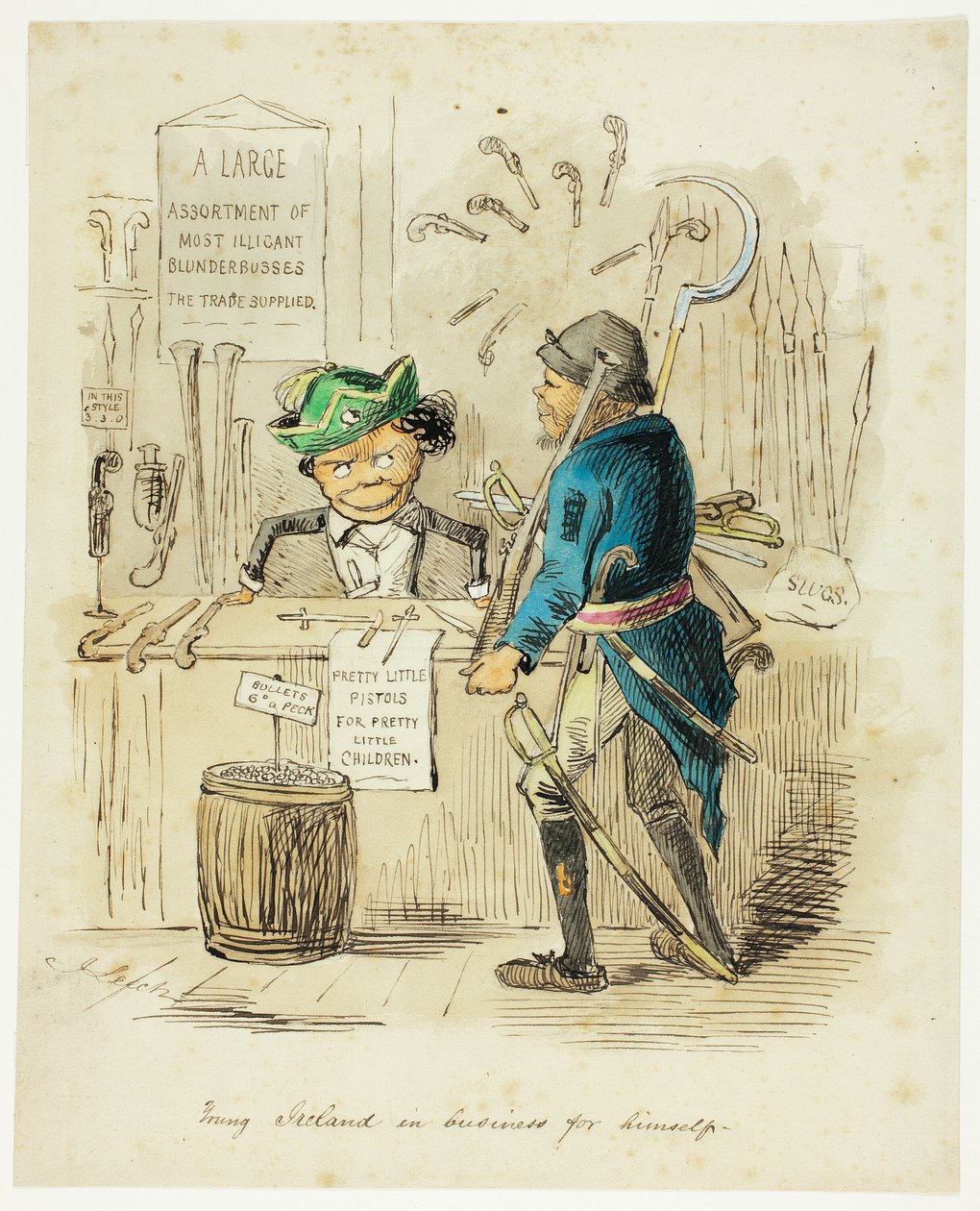 Jovem Irlanda no negócio para si mesmo de John Leech