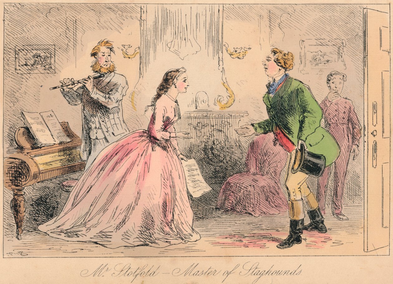 Sr. Stotford - Mestre de Staghounds, 1865. Artistas: John Leech, Hablot Knight Browne. de John Leech and Hablot Knight Browne