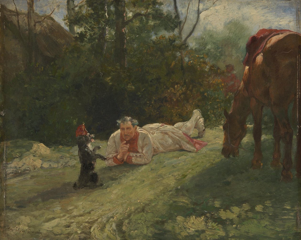 O cão performático, c. 1875 de John Lewis Brown