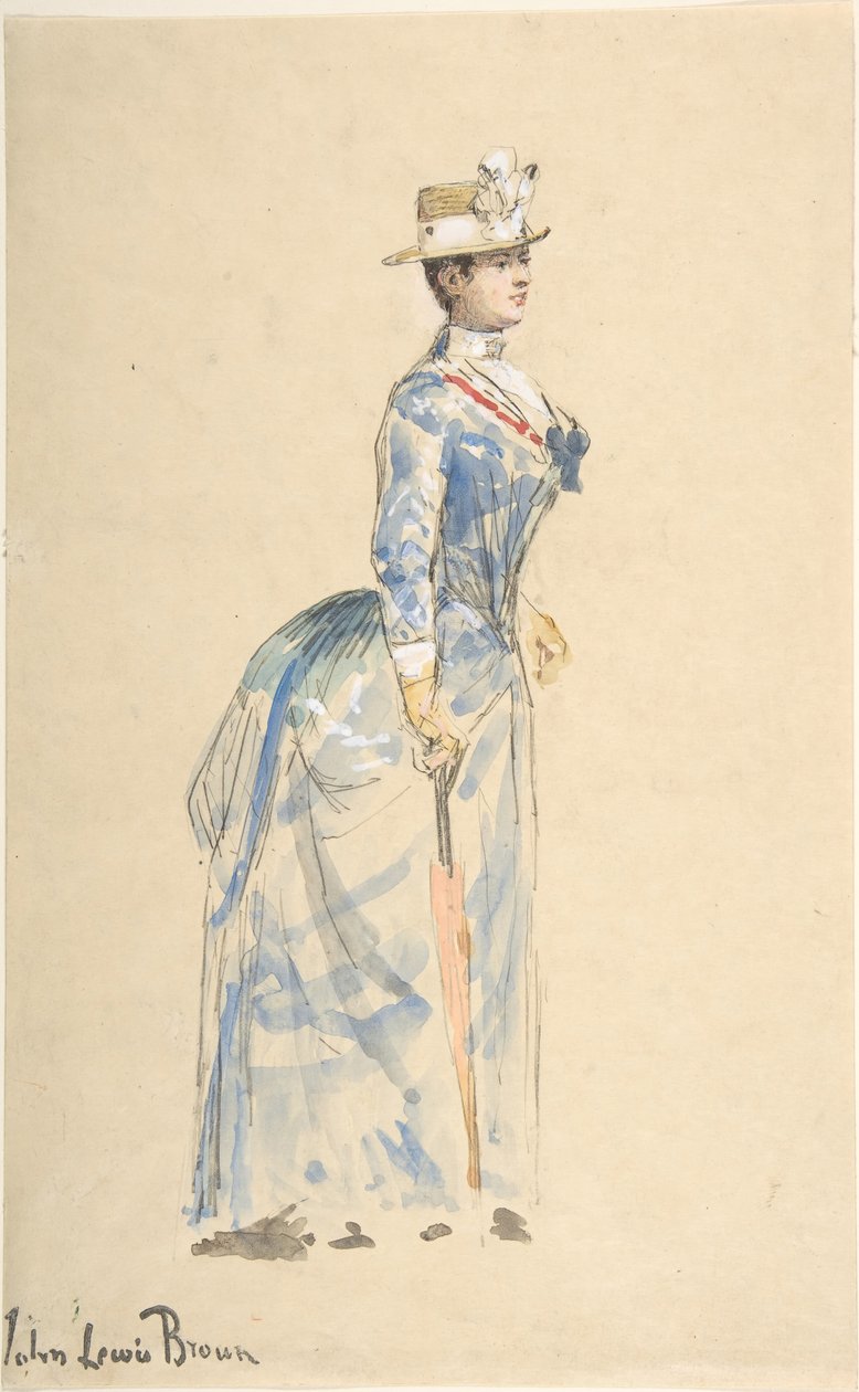 Mulher vestida de azul, século XIX. de John Lewis Brown