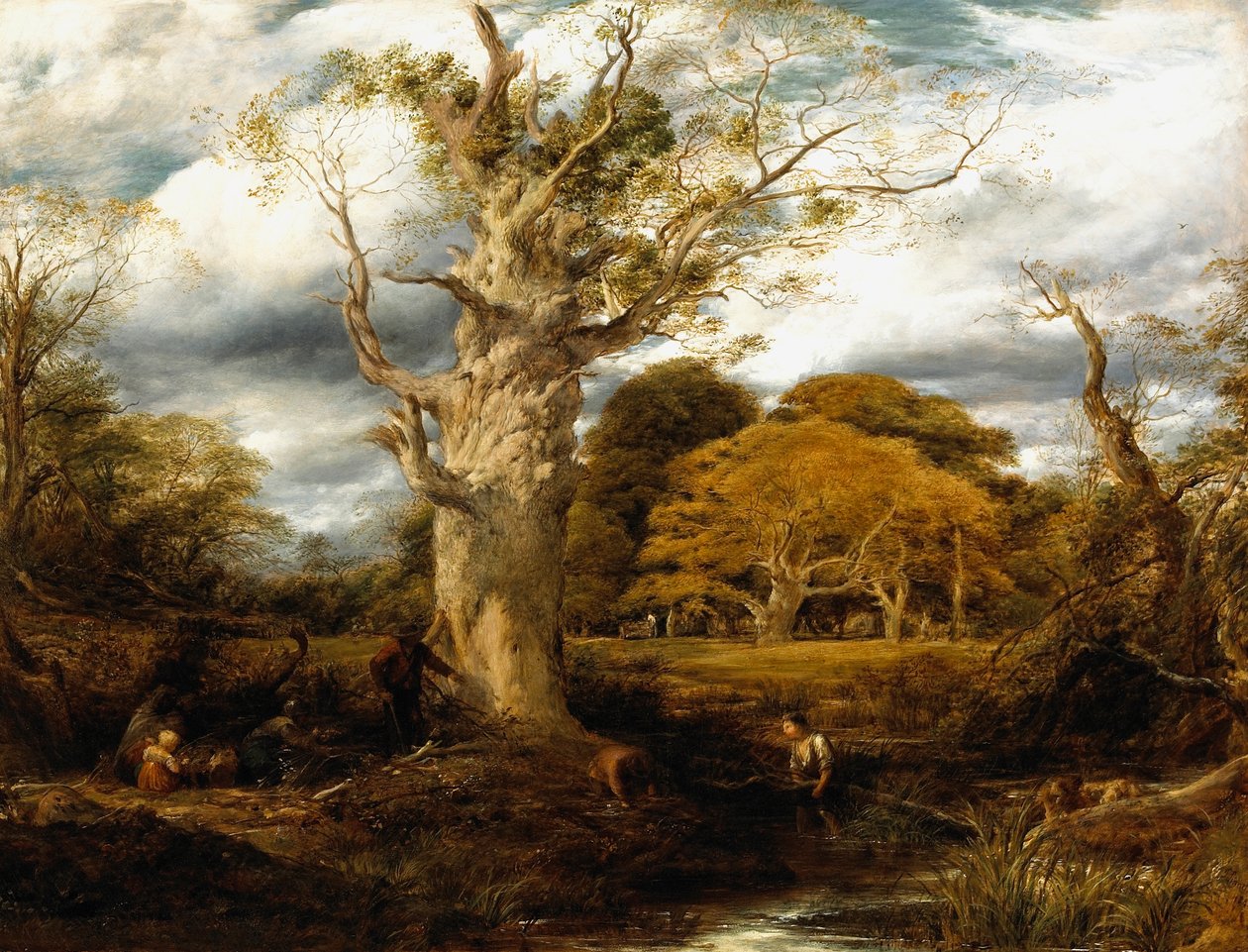 Uma cena de madeira, 1844 de John Linnell