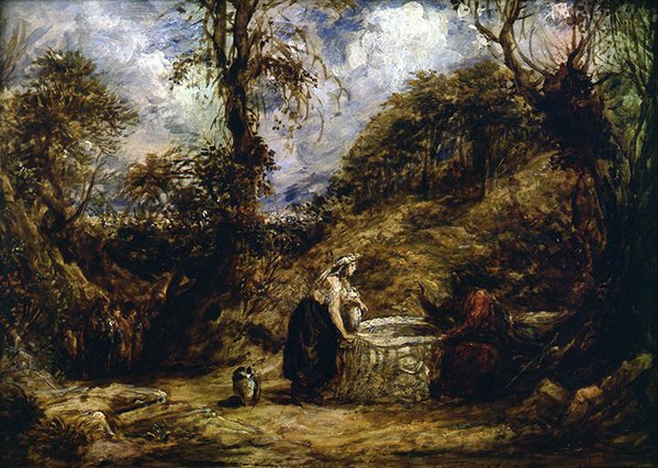 Cristo e a Mulher da Suméria no Poço (óleo sobre painel) de John Linnell