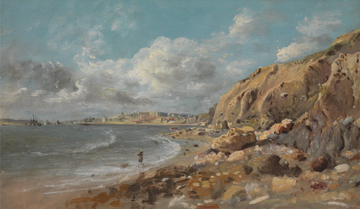 Cena da costa em Cullercoats, perto de Whitley Bay de John Linnell
