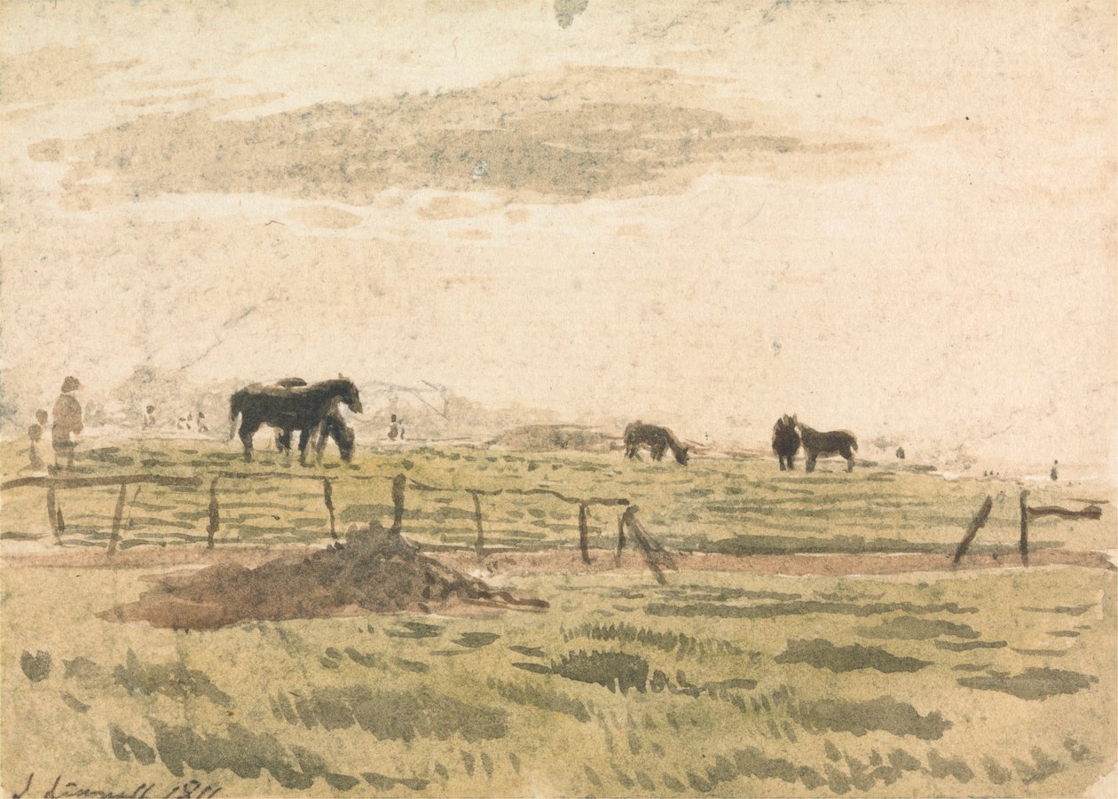 Cavalos num Paddock de John Linnell