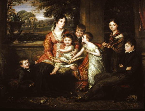 Lady Torrens e sua família, 1820 de John Linnell