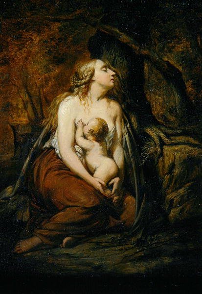 Mãe e Filho (óleo sobre tela) de John Linnell
