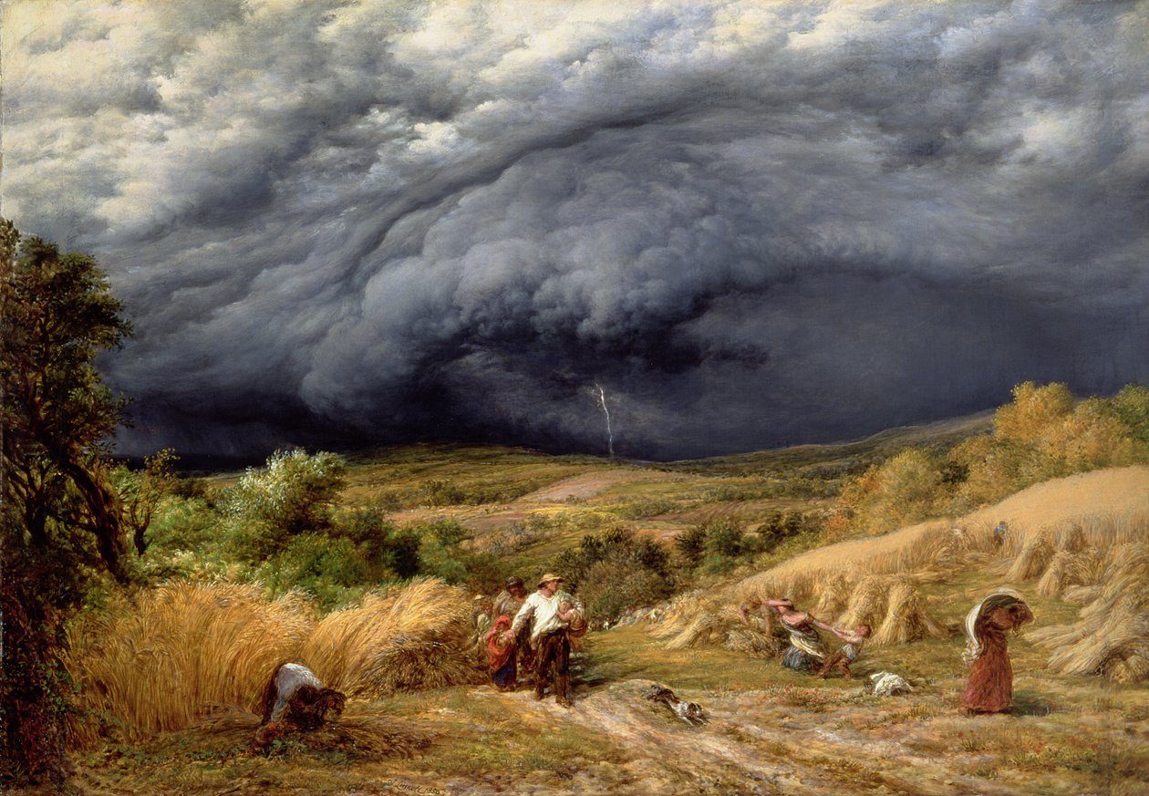 Tempestade na colheita, 1856 de John Linnell