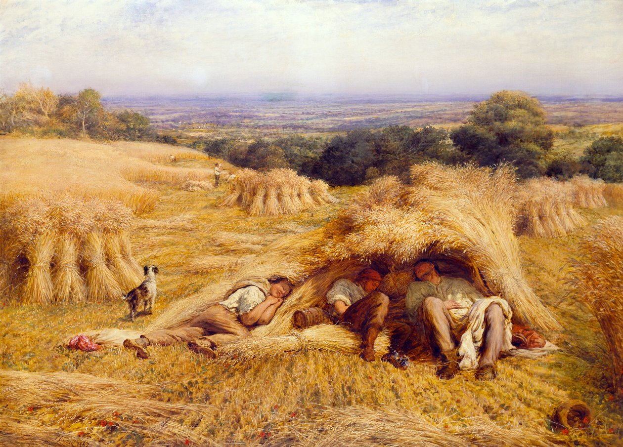 O descanso do meio-dia, 1862 de John Linnell