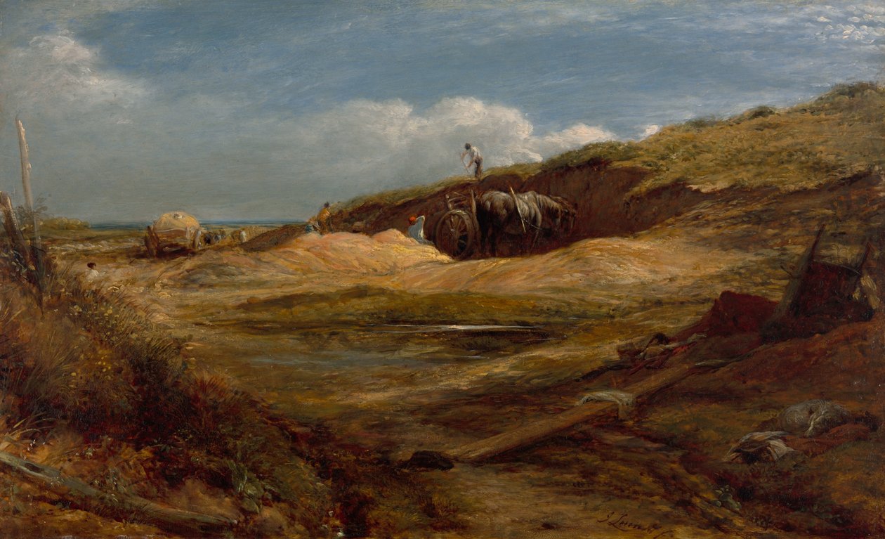 Os poços de areia, Hampstead Heath de John Linnell