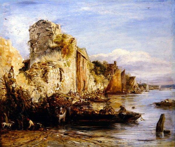 Barcos de Descarga, Castelo de Southampton de John Linnell