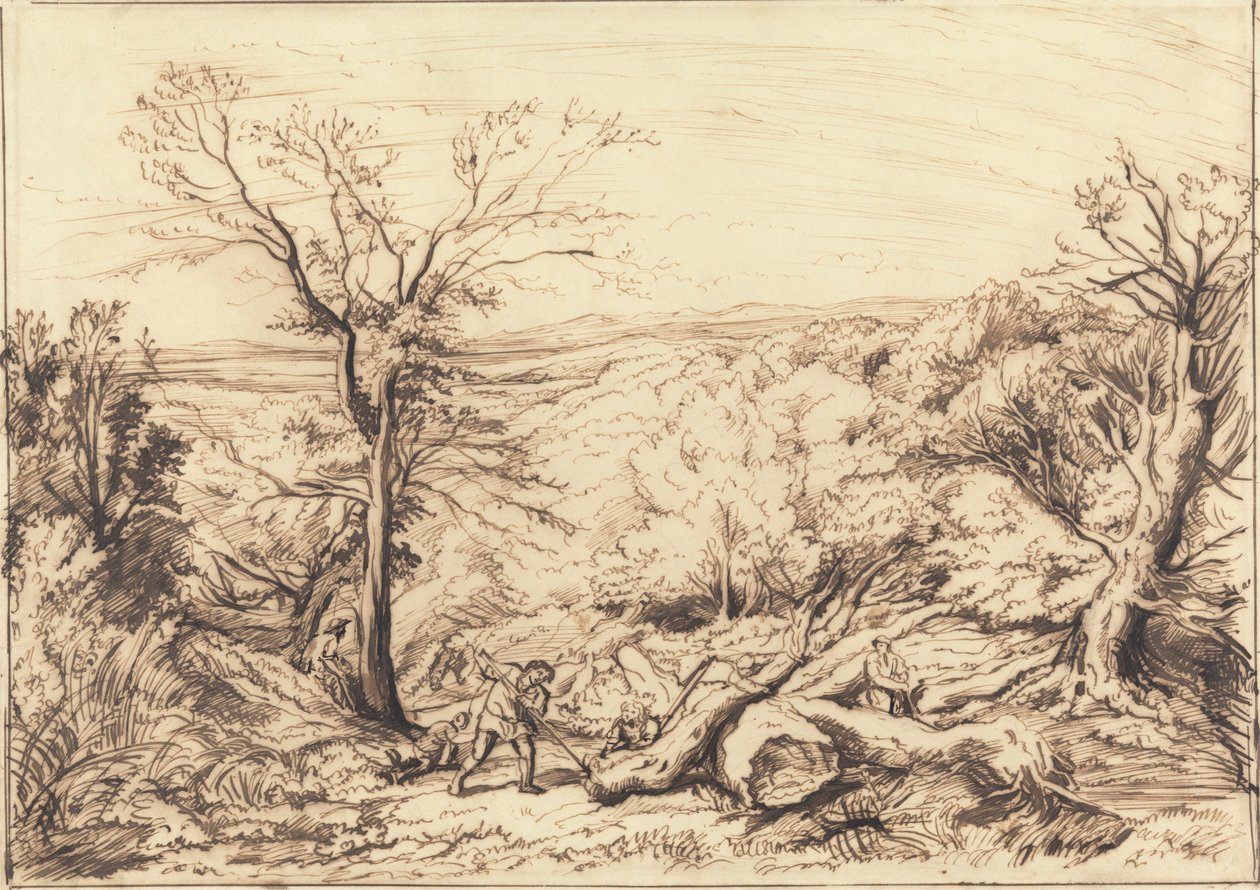 Lenhadores numa floresta de John Linnell