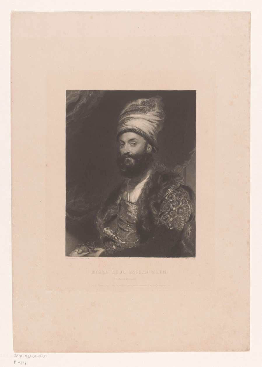 Portret van Mirza Abolhassan Khan Ilchi Mirza Abul Hassan Khan / (O Embaixador Persa) (título no objeto) de John Lucas