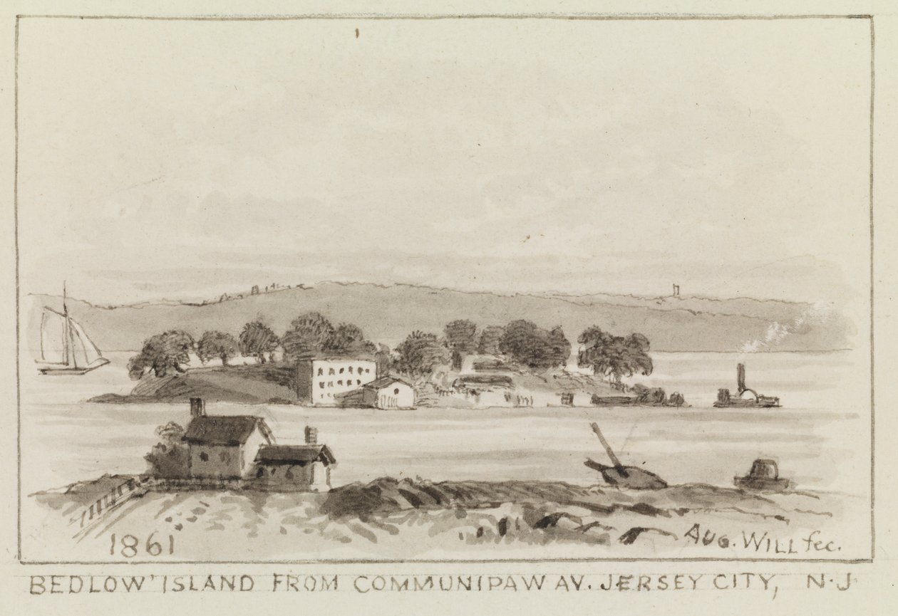 Ilha Bedlow de Communipaw Av., Jersey City, NJ, 1861 de John M. August Will