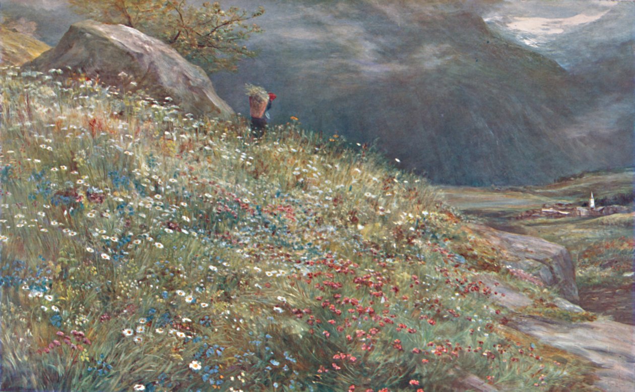 Um prado alpino, final do século XIX e início do século XX. de John MacWhirter